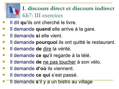 Discours Direct Et Indirect