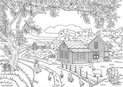 An adult coloring book featuring 100 amazing coloring pages with beautiful country gardens, cute farm animals and relaxing countryside landscapes (country coloring books) coloring book cafe Pin on En noir & blanc : Bâtiments & Commerces d'ici & d ...