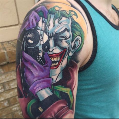 Joker and is ideal when designed at the back or around the chest. batman symbol tattoos batman tattoo 3d tattoos camera ...