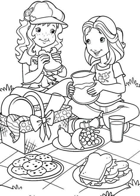 Kangaroo coloring pages will introduce your child to the native australian animal. Family Picnic Coloring Pages at GetColorings.com | Free ...