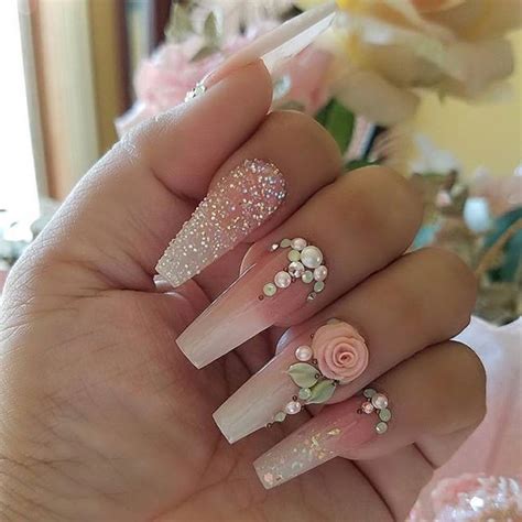 3.4 uñas decoradas con flores (vintage). Uñas decoradas 3D con relieves modelos espectaculares