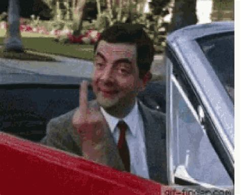 Funny and emotional gifs of middle finger gestures. Traffic Mr Bean GIF - Traffic MrBean MiddleFinger ...