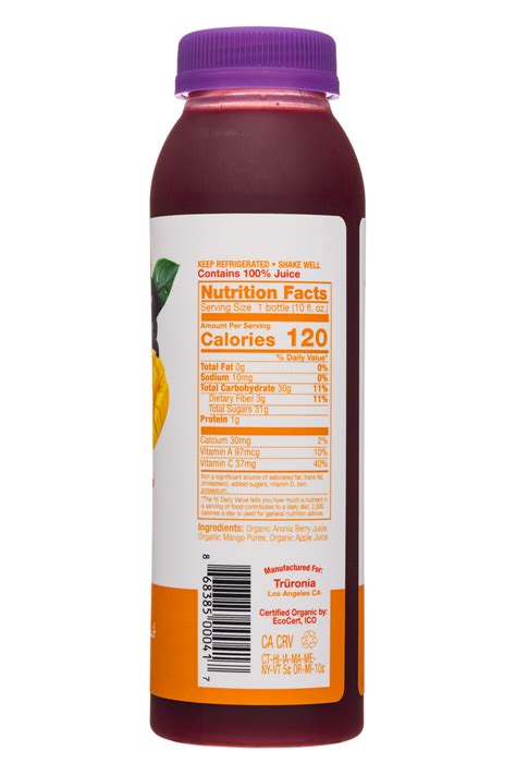 Don't let that fool you, the juice easily and aronia juice is one of their primary uses. Organic Mango Aronia Berry | Truronia | BevNET.com Product ...