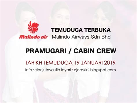 Airline malindo airways sdn bhd ( malindo a is an airline from malaysia. Temuduga Terbuka Pramugari Malindo Airways Sdn Bhd pada 19 ...