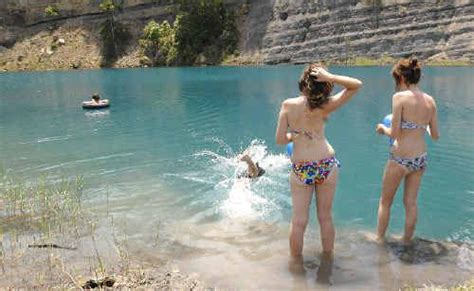 The cuts quarry is deep enough that goldfish can spend the winter below the frost line and return in the spring to keep. Swimming hole highly acidic | Northern Star