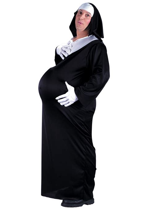 A priest and a nun were crossing the desert on a camel when they got lost, and eventually the camel fell over dead. Adult Pregnant Nun Halloween Costume