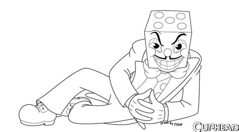 736 x 736 file type: Evil Cuphead - Free Colouring Pages