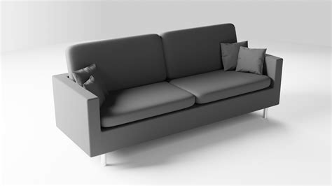 Modern grey couch and pillows. Realistic Grey Sofa Couch with Pillows 3D pillow | CGTrader