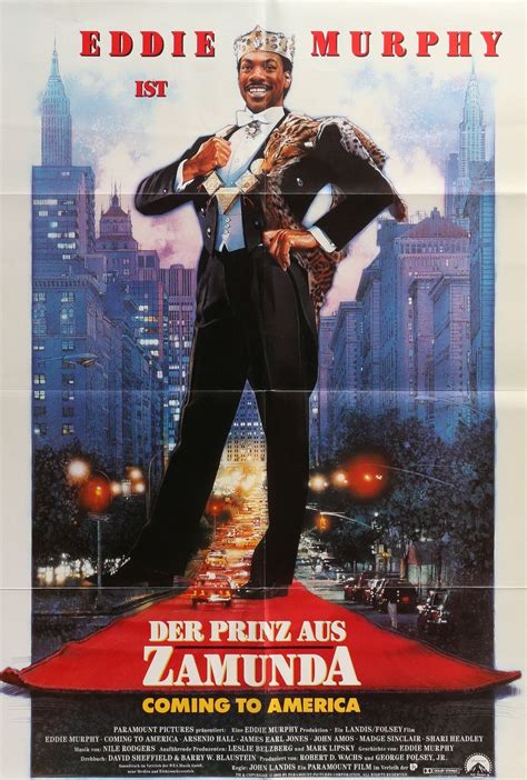 Coming to america is a 1988 american romantic comedy film directed by john landis and based on a story originally created by eddie murphy, who also starred in the lead role. Coming to America (1988) Vintage German Movie Poster ...