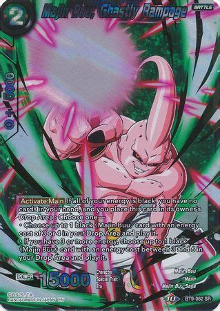 Berlatar tujuh tahun setelah akhir dari anime dragon ball, goku sekarang adalah dewasa dan ayah untuk anaknya gohan seorang alien humanoid bernama raditz tiba di bumi dan melacak goku, dia. Majin Buu, Ghastly Rampage BT9-082 Universal Onslaught Super Rare Dragon Ball Super TCG Card NEAR MI