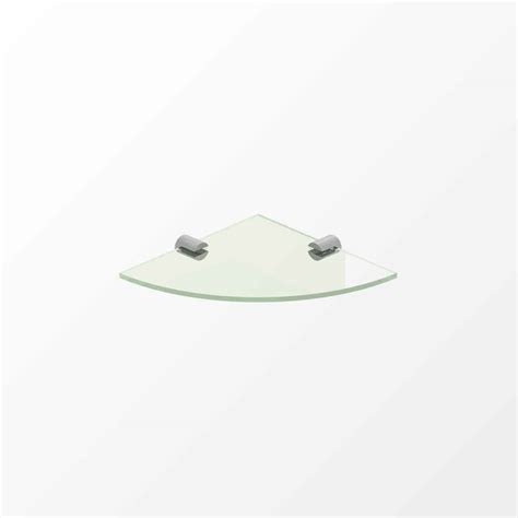 2x 25cm modern glass bathroom bath shower triangular shelf organizer towel. UNIVERSAL - corner glass shelf - round | White Bathroom Co