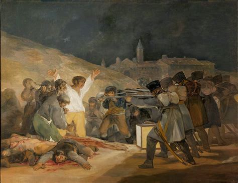 The third of may 1808 (also known as el tres de mayo de 1808 en madrid or los fusilamientos de la montaña del príncipe pío, or los fusilamientos del tres de mayo) is a painting completed in 1814 by the spanish painter francisco goya, now in the museo del prado, madrid. El tres de mayo by Francisco de goya ~ High resolution Art ...