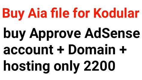 Check spelling or type a new query. Buy Approve AdSense account with domain and hosting free ...