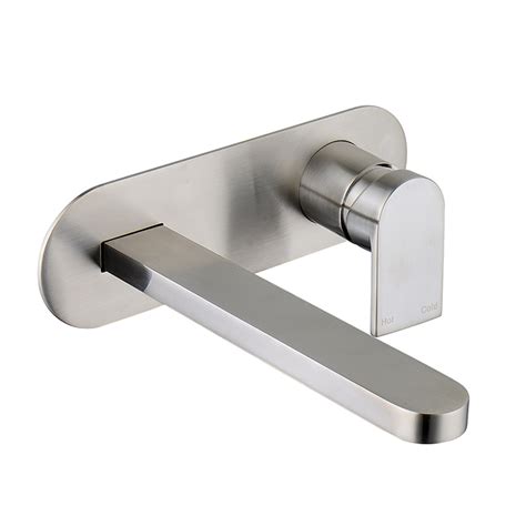 Chrome is a versatile finish for bathroom, faucets and other fixtures. Ollie Wall Basin Mixer (Brushed Nickel) - Casa Lusso