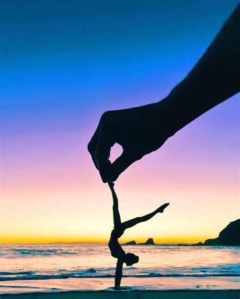 You need to select one and go! "Sunset Yoga play time at beach we found in Laguna these ...