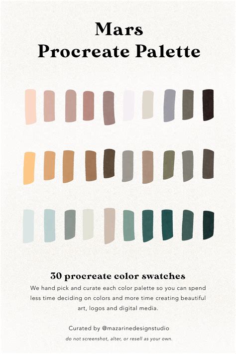 Mars Procreate Color Palette | Procreate Palette | Procreate Swatches | Procreate Tools ...