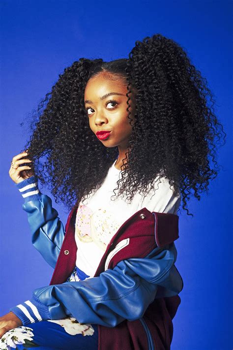 In the portrait photograph, skai jackson is wearing a traditional black graduation cap and gown with a 2020 tassel. Skai Jackson Was Really Nervous For Her Speech at Mega ...