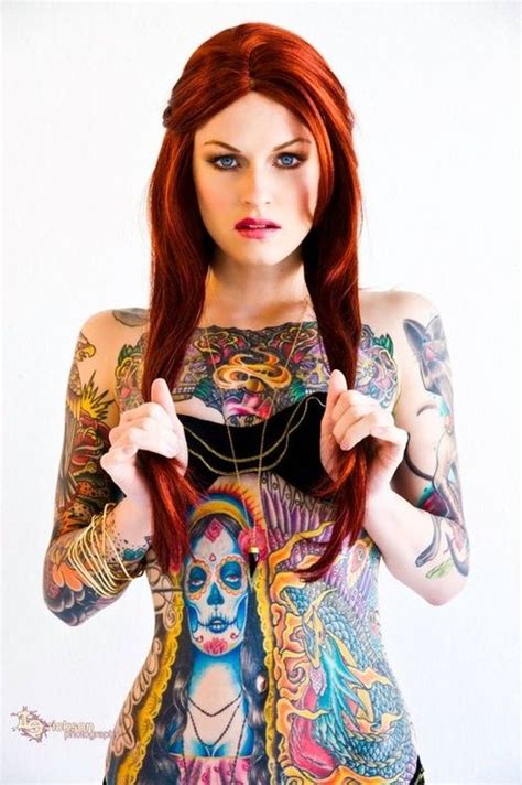 Red hair (or ginger hair) occurs naturally in one to two percent of the human population, appearing with greater frequency (two to six percent). #sexy #tats #tattoos #ink #inked #girl #woman #tatts # ...