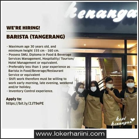 Lowongan kerja teknisi pt telkom akses. Lowongan Lowongan Kerja Barista Kopi Kenangan Tangerang 2021