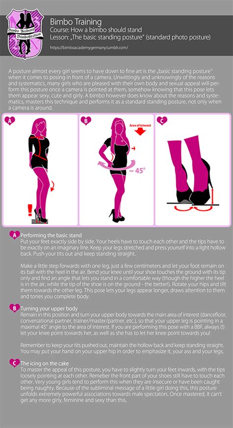 Go on to discover millions of awesome videos and pictures in thousands of other. Bimbo training - How a bimbo should stand: "The basic standing posture" - Pink Bimbo Academy