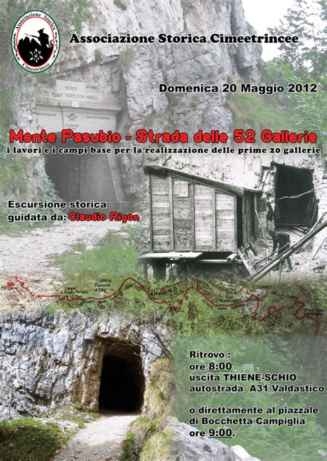 The strada delle 52 gallerie, also known as the 52 tunnel road, or strada della prima armata is a military mule road built during world war. M.Pasubio - Strada delle 52 Gallerie - Domenica 20 maggio ...