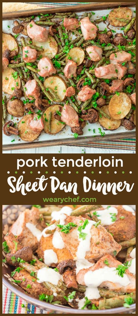 (this apple pork tenderloin sheet pan dinner is one of my favs… but so is this sheet pan lemon rosemary chicken thigh dinner. Pork Sheet Pan Dinner - Dan330