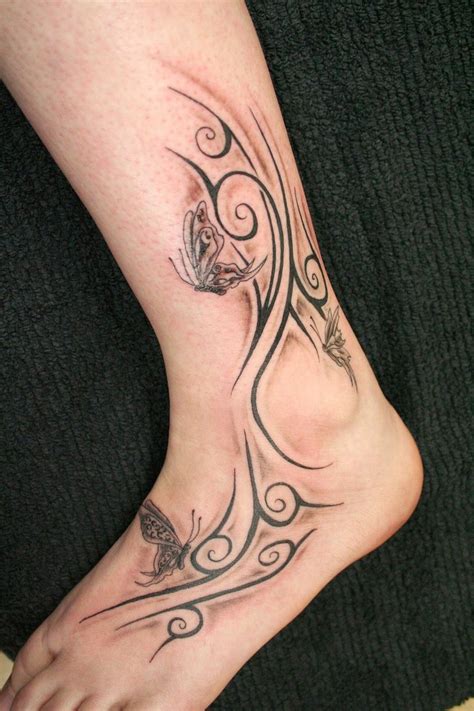 7 small & delicate ankle tattoos 1. Ankle Foot Tattoos Design for Women