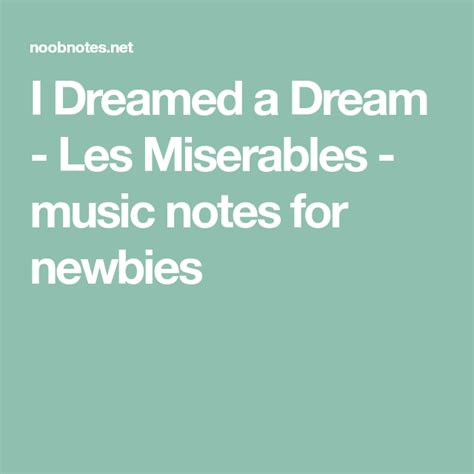 Éponine thénardier is a character in the novel les misérables by victor hugo. I Dreamed a Dream - Les Miserables - music notes for ...