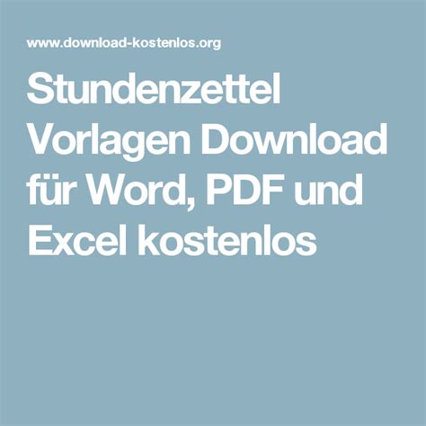 Stundenzettel vorlage für word und pdf. Stundenzettel Vorlagen Download für Word, PDF und Excel kostenlos | Zeiterfassung excel ...