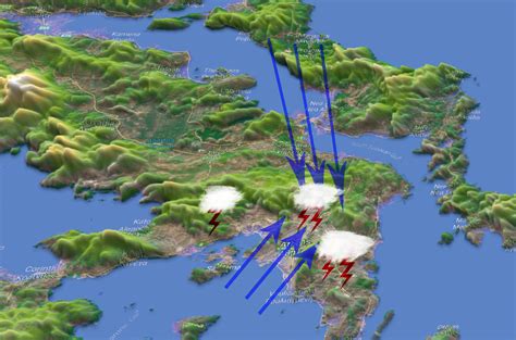 Βόρειοι 3 με 5 και στα ανατολικά κατά τη διάρκεια της ημέρας έως 6 μποφόρ. Αττική: Μπόρες και καταιγίδες την Πέμπτη. - Meteology