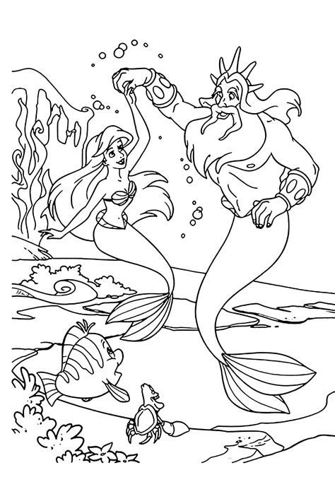 Ariel coloring pages best coloring pages for kids. The Little Mermaid - Ariel dances with his father Triton ...