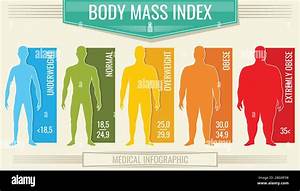 Man Body Mass Index Vector Fitness Bmi Chart With Silhouettes And