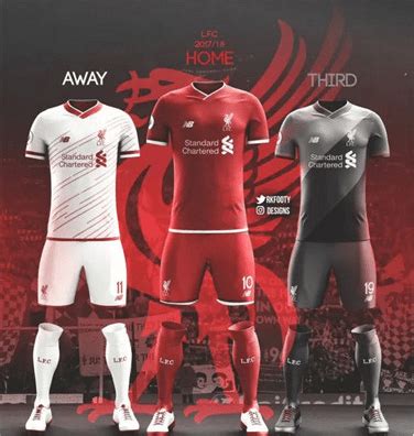 Mit einem original liverpool trikot passend gekleidet in der anfield road! Liverpool 2017-18 Saison neue Heim-und Auswärtskonzept ...