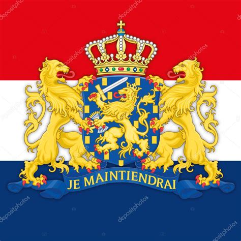 Büszke vagyok, hogy itt élni remek hely a látogatást! Hollandia címere kar és a zászló — Stock Vektor © frizio ...