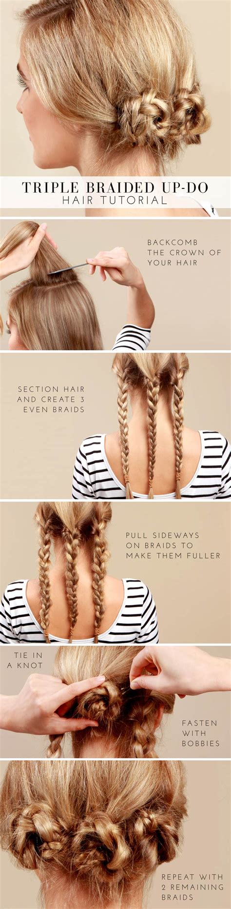 There are many interesting braiding techniques … LuLu*s How-To: Triple Braided Bun Tutorial - Lulus.com ...