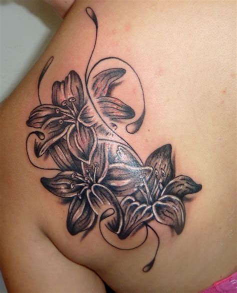 For instance, you can pair the lily tattoo with a celtic knot or heart. lilies tattoos by D3adFrog on DeviantArt