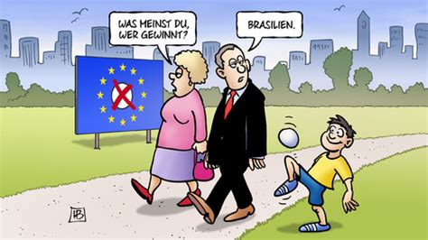 Hey hier mal ein video einer anderen sorte.ich hoffe es gefällt euch trotzdem. Europawahl und Fussball von Harm Bengen | Politik Cartoon ...