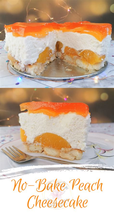 This recipe calls for baking a 9 inch cake for 30. No-Bake Peach Cheesecake - 6th Blogiversary | Anna Can Do It