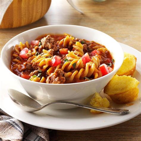 It has similar nutritious ingredients to chicken noodle. Gluten-Free Chili Beef Pasta | Recipe in 2020 | Food recipes, Dinner recipes, Beef pasta