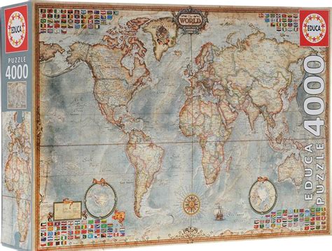 Manufactured in europe out of green board, a heavy cardboard. 8412668148277 John N. Hansen 4,000 Piece Puzzle-The World Map