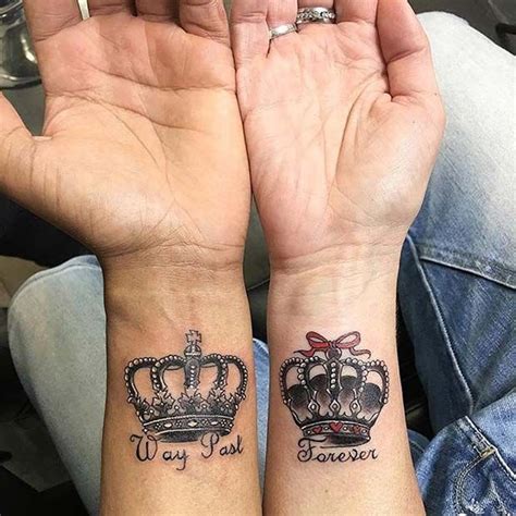 Crown tattoos for couples by victoria solovyova. Pin on Tattoo Inspiration