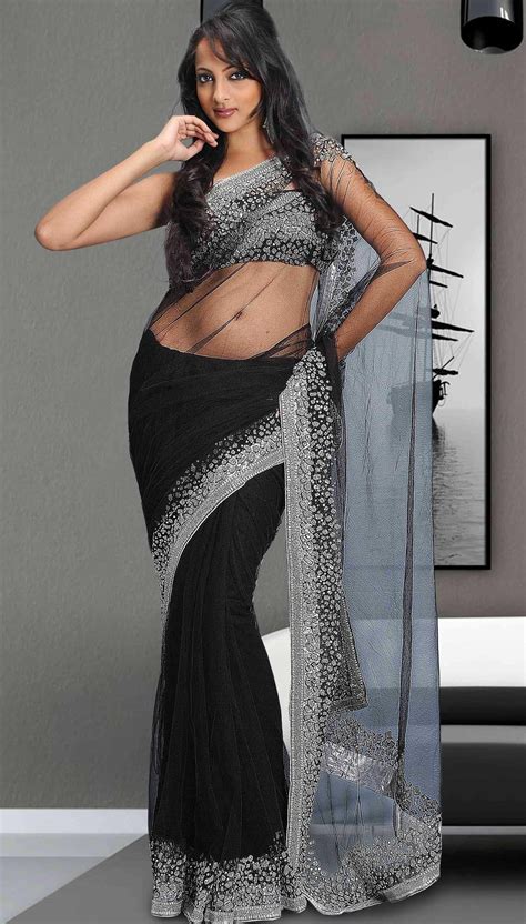 Tucking it all over then make a full circle again but this time do not tuck it. Black Net Saree 12747 With Unstitched Blouse | Black net saree, Net saree, Casual saree