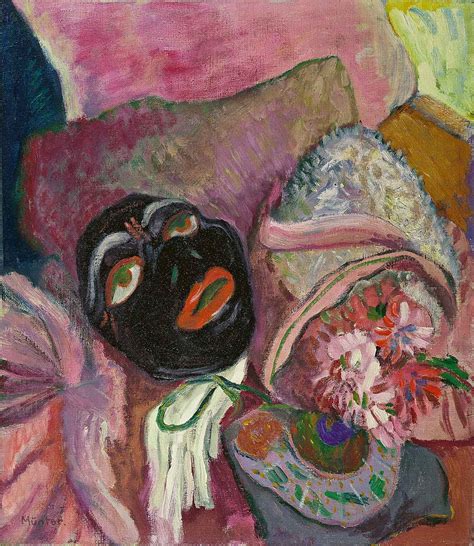 (49.3 x 65.1 cm.) painted in 1908. Gabriele Münter - '"Schwarze Maske mit Rosa" 1912 in 2019 ...