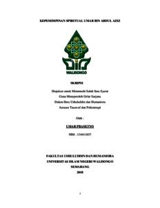 Kebijakan moneter adalah proses mengatur persediaan uang sebuah negara untuk mencapai tujuan tertentu; Kepemimpinan spiritual Umar bin Abdul Aziz - Walisongo Repository