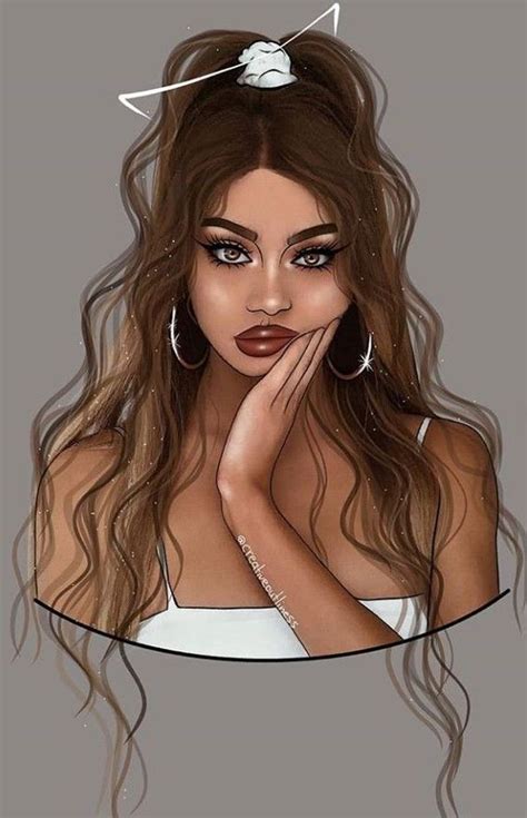 I cant draw black/ dark skinned characters bc my style is anime and it wont work just say ur lazy and go. Latina girl | Girls cartoon art, Girly drawings, Girly art