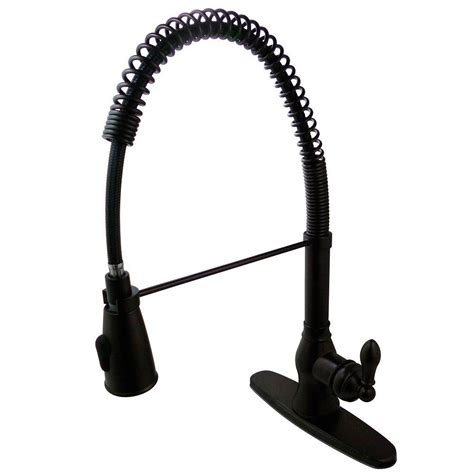 Oil rubbed bronze kitchen sink faucet pull down sprayer head with soap dispenser. Kingston Brass Single-Handle Pull-Down Sprayer Kitchen ...