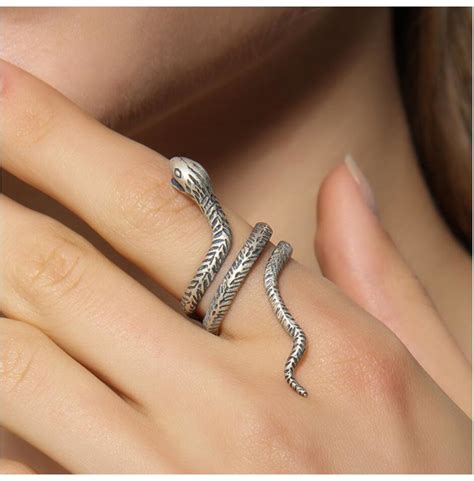 Download S 925 Sterling Silver Retro Snake Ring Jewelry | RebelsMarket