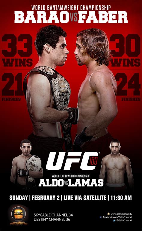 Ultimate fighting championship (ufc) has 14 upcoming event(s), with the next one to be held in ufc apex, las vegas, nevada, united states. UFC 169 Fight Card - Main Card & Prelims Lineup