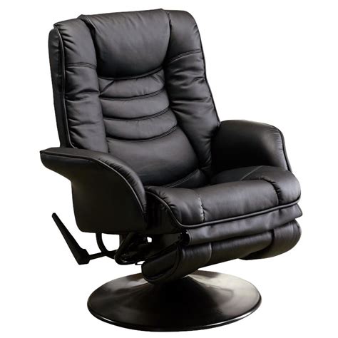 Everyone should have their own special chair. Coaster Faux Leather Swivel Recliner in Black - 600229