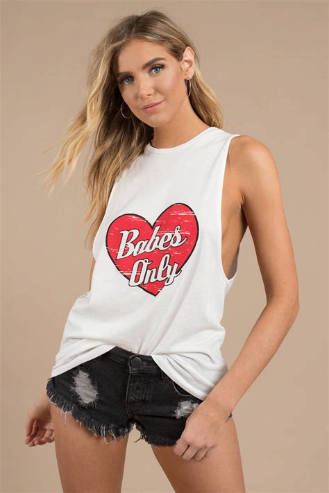 Tank tops are one of the greatest of the inventions. Babes Only Tank Top in White - $46 | Tobi US